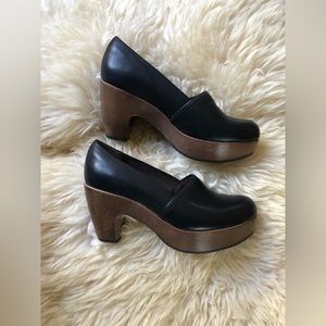 COCLICO Wooden Clogs with black upper size 36